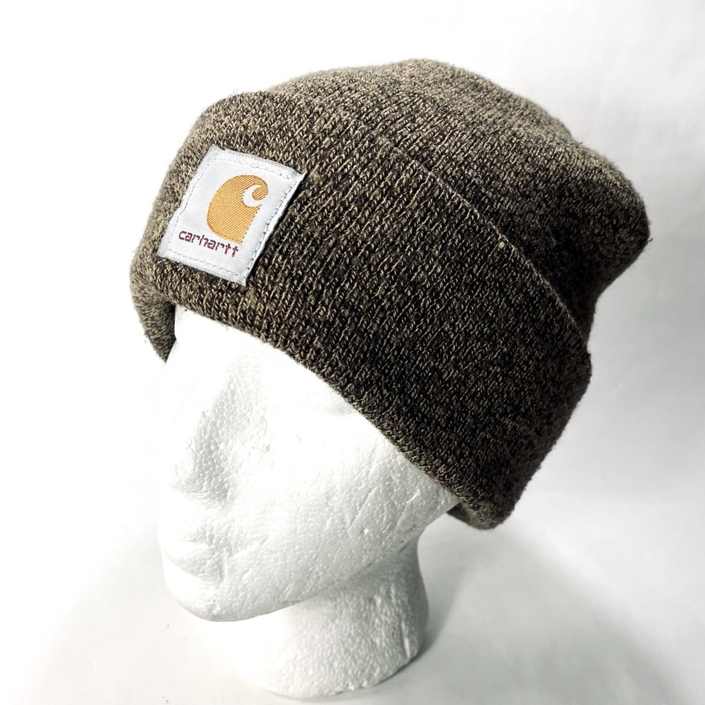 Carhartt Brown Tan Knit Foldover Cuff Style Beanie Hat - Unisex